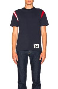 Calvin Klein 205w39nyc Stripe Detail Jersey Tee In Blue