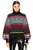 Msgm Cropped Sweater In Abstract,black,red