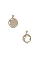 Wassonfine Mismatched Statement Earrings In Metallics