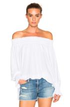 Norma Kamali Peasant Top In White