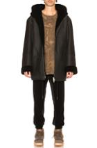 Yeezy Season 3 Hooded Shearling Jacket In Black