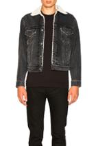 Off-white X Levi's Sherpa Trucker Jacket In Black,gray