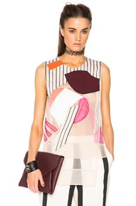 Acne Studios Gladis Patch Top In Neutrals,stripes,abstract