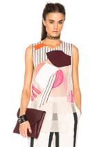 Acne Studios Gladis Patch Top In Neutrals,stripes,abstract