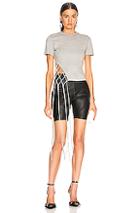 Area Shrunken Tee With Net Inlay In Gray