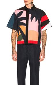 Craig Green Short Sleeve Holiday Shirt In Abstract,red,pink,black,geometric Print