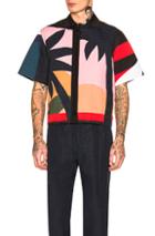 Craig Green Short Sleeve Holiday Shirt In Abstract,red,pink,black,geometric Print