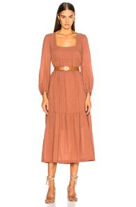 Raquel Allegra Empress Dress In Brown