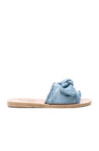 Ancient Greek Sandals Denim Taygete Bow Sandals In Blue