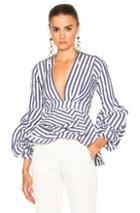 Johanna Ortiz St Barts Top In Stripes,blue