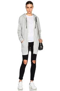 R13 Long Hoodie Sweatshirt In Gray