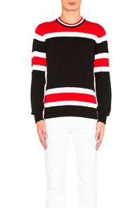 Givenchy Light Gauge Stripe Sweater In Black,stripes,red