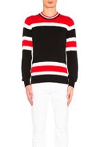 Givenchy Light Gauge Stripe Sweater In Black,stripes,red