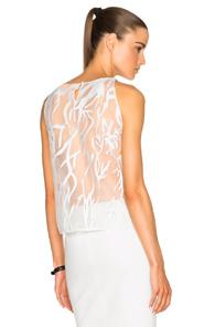 Mason By Michelle Mason Contrast Lace Top In White