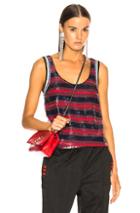 3.1 Phillip Lim Striped Sequin Top In Blue,stripes,red