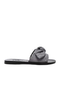 Ancient Greek Sandals Gingham Taygete Bow Sandals In Black,checkered & Plaid
