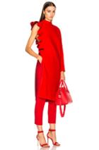 Givenchy Ruffle Sleeve One Shoulder Dress In Red