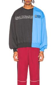 Gosha Rubchinskiy Combo Logo Sweatshirt In Gray,blue