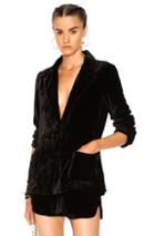 Raquel Allegra Velvet Classic Blazer Jacket In Black