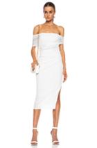Forward & Cushnie Et Ochs Exclusive Draped Silk Georgette Dress In White