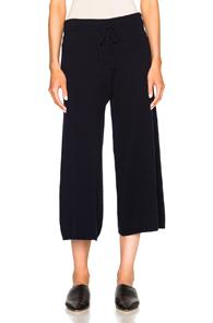 Victoria Beckham Cashmere Cable Stitch Trousers In Blue