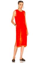 Raquel Allegra Velvet Shell Dress In Orange,red