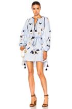 March 11 Flora Embroidered Mini Dress In Abstract,blue