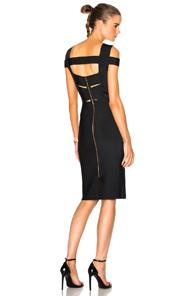 Roland Mouret Morland Double Faced Viscose Dress In Black