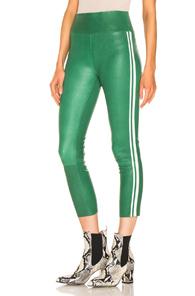 Sprwmn Two Stripe Capri Legging In Green,stripes
