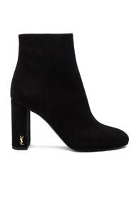 Saint Laurent Loulou Suede Boots In Black