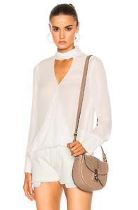 Derek Lam 10 Crosby Drape Front Top In White