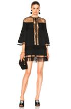 Zuhair Murad Georgette And Lace Dress In Black