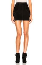 Saint Laurent Suede Trapeze Skirt In Black
