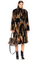 Givenchy Patchwork Faux Fur Coat In Black,brown