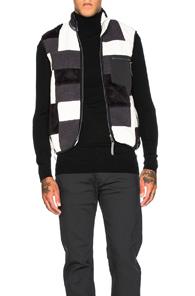 Ganryu Ester Fleece Vest In Gray,black,white