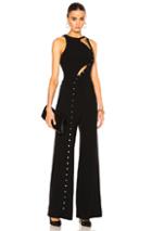 Mugler Technical Cady & Metal Jumpsuit In Black