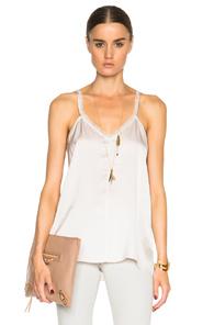 Atm Anthony Thomas Melillo Fringe Satin Top In Neutrals