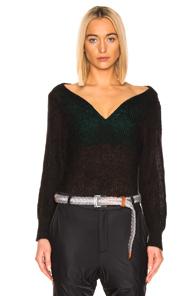 Y/project Off Shoulder Sweater In Black