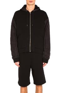 Alexander Wang Nylon Combo Jacket In Black