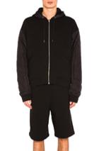 Alexander Wang Nylon Combo Jacket In Black
