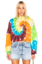 R13 For Fwrd Cropped Rainbow Hoodie In Blue,green,ombre & Tie Dye,orange,yellow