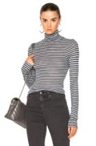 Ag Adriano Goldschmied Jill Turtle Neck In Blue,gray,stripes