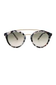 Westward Leaning Double Bridge 1 Sunglasses In Gray,animal Print