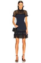Jonathan Simkhai Mockneck Mini Dress In Black,blue