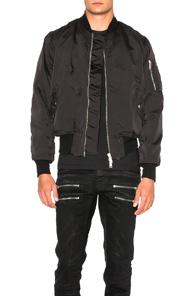 Unravel Satin Bomber Jacket In Black