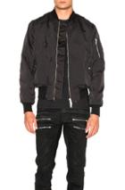 Unravel Satin Bomber Jacket In Black