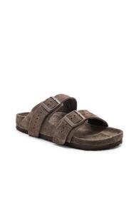 Rick Owens X Birkenstock Suede Arizona In Brown
