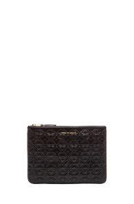 Comme Des Garcons Star Embossed Pouch In Black