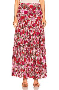 Alexis Grizelda Skirt In Floral,pink,purple
