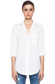 Current/elliott The Prep School Cotton Shirt In White